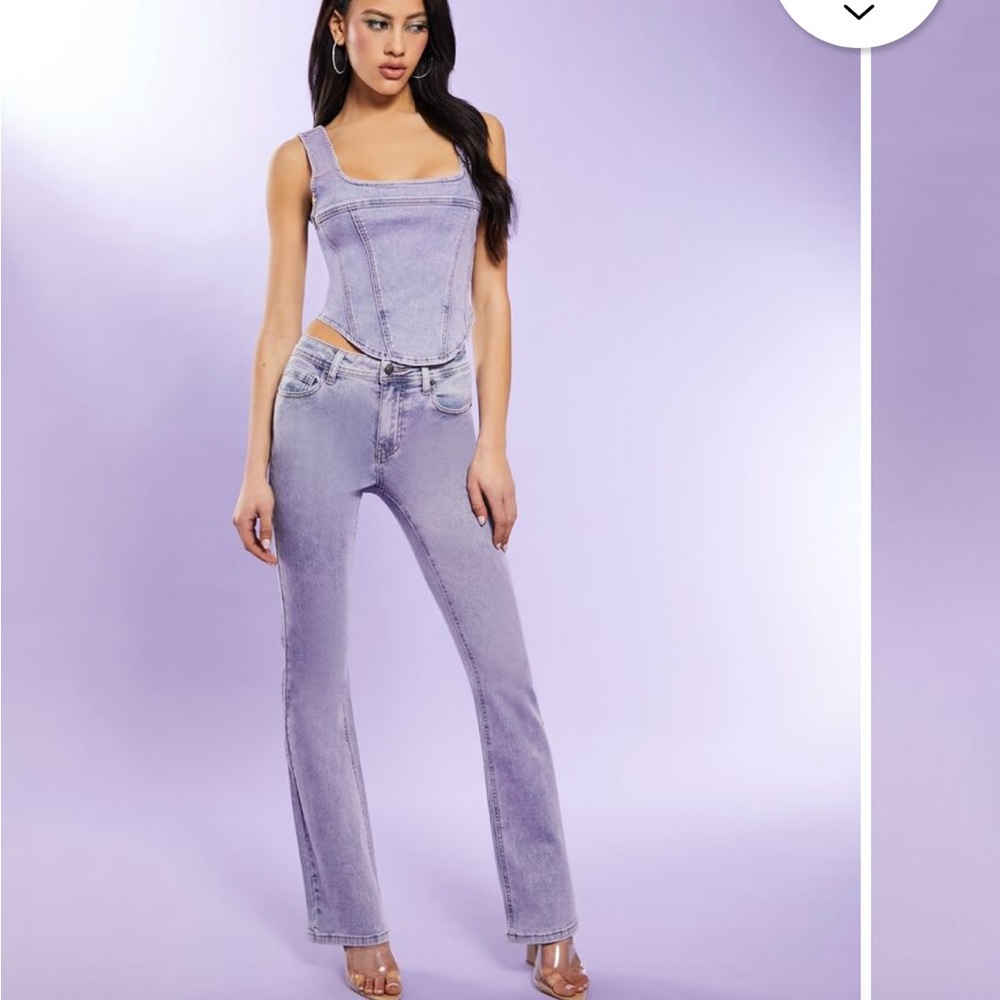NWT Forever 21 Lavender Outfit (matching corset and jeans) SOLD OUT XL/31